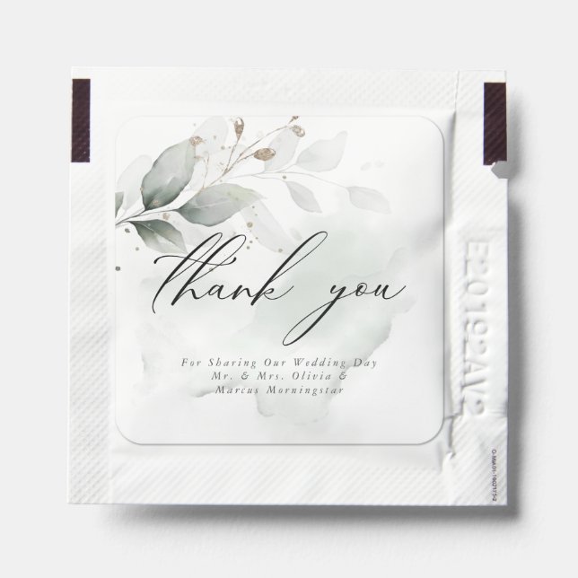 Elegant Rustic Sage Foliage Hand Sanitizer Pack (Sticker on Packet)