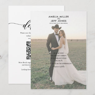 elegant rustic simple cow boy wedding invite