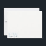 Elegant Rustic Simple Minimal Blue Name Monogram Note Card<br><div class="desc">If you need any further customisation please feel free to message me on yellowfebstudio@gmail.com.</div>