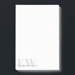 Elegant Rustic Simple Minimal Grey Name Monogram Post-it Notes<br><div class="desc">If you need any further customisation please feel free to message me on yellowfebstudio@gmail.com.</div>