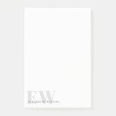 Plain Minimalist Two Letter Monogram Name Post-it Notes