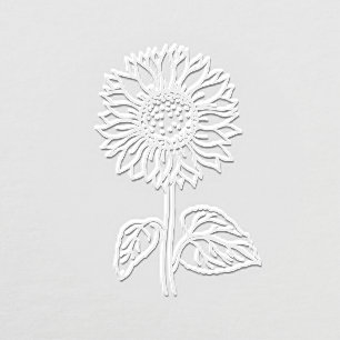 Elegant Rustic Sunflower #4 Image Only No Text Embosser