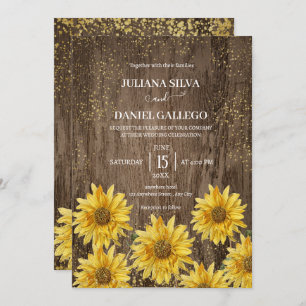 Elegant Rustic Sunflower Autumn Wedding Invitation