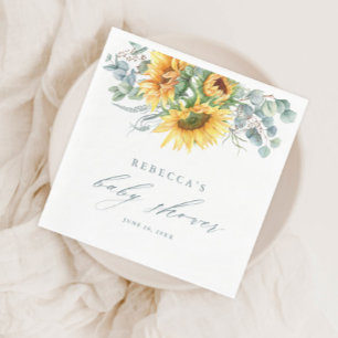 Elegant Rustic Sunflower Baby Shower Napkins