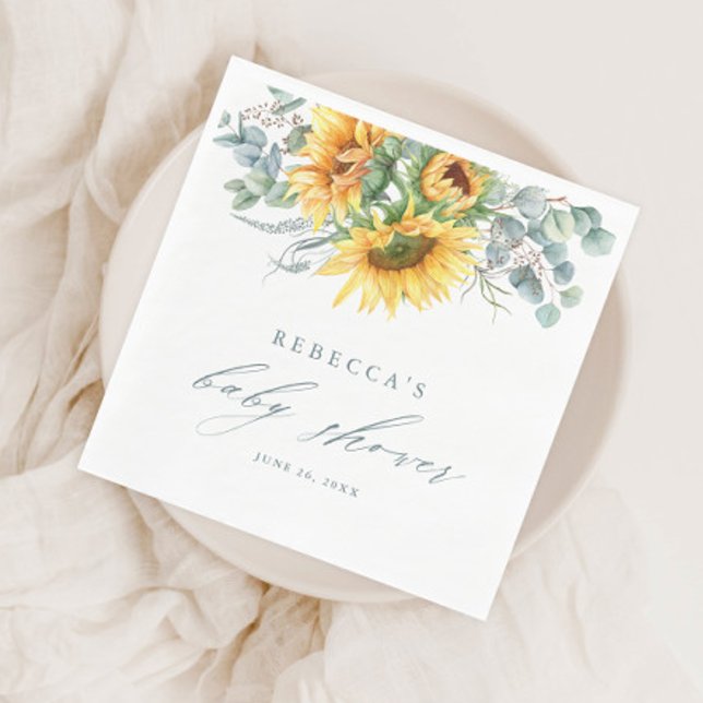 Elegant Rustic Sunflower Baby Shower Napkins (Creator Uploaded)