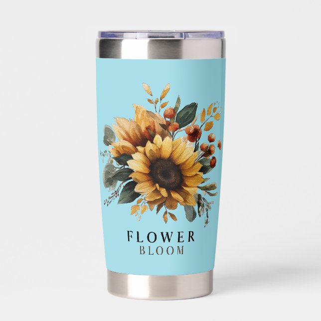 Elegant Rustic Sunflower Bouquet tumbler (Front)