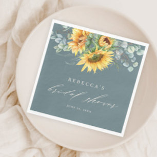 Elegant Rustic Sunflower Bridal Shower Napkins