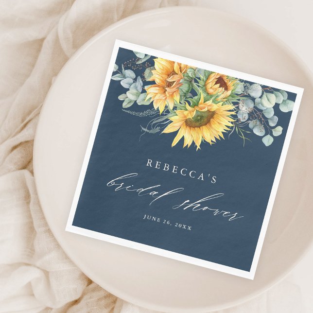 Elegant Rustic Sunflower Bridal Shower Napkins (Creator Uploaded)