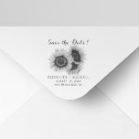 Elegant rustic sunflower chic wedding save de date rubber stamp<br><div class="desc">Stamp your rustic wedding save the date stationery with this personalized signature rubber stamp with your family name and a chic sunflowers bouquet.          Personalize with your details!                Suitable for rustic country weddings,  graduation,  birthdays and any other outdoor,  garden summer or autumn fall events.</div>