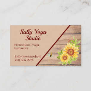 Elegant Rustic Sunflower Custom Business Card