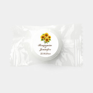 Elegant Rustic Sunflower Mints or Wedding Favors