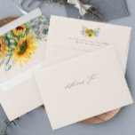 Elegant Rustic Sunflower Return Address Wedding Envelope<br><div class="desc">Elegant Rustic Sunflower Return Address Wedding envelope. Click the edit button to customize this design.</div>