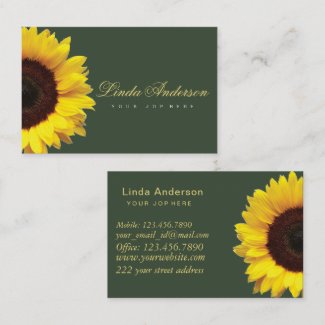  Elegant Rustic Sunflowers Eucalyptus Business Car