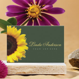 Elegant Rustic Sunflowers Eucalyptus Business Car Business Card