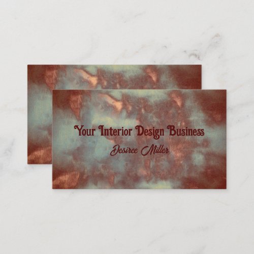 Elegant Rustic Teal Brown Country Texture Business Card