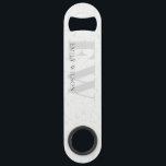 Elegant Rustic Terrazzo Stone Grey Name Monogram Bar Key<br><div class="desc">If you need any further customisation please feel free to message me on yellowfebstudio@gmail.com.</div>