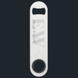 Elegant Rustic Terrazzo Stone Grey Name Monogram Bar Key<br><div class="desc">If you need any further customisation please feel free to message me on yellowfebstudio@gmail.com.</div>