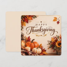 Elegant Rustic Thanksgiving Décor Card