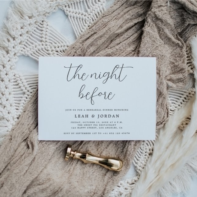 Elegant Rustic The Night Before Rehearsal Dinner Invitation (Creator Uploaded)