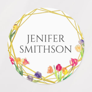 Elegant Rustic Tulip Spring Flowers Add Your Name Labels