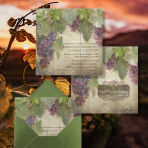Elegant Rustic Vineyard Winery Fall Couples Shower Invitation