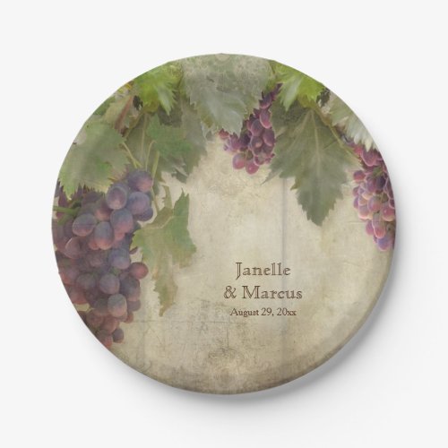 Elegant Rustic Vineyard Winery Fall Party Decor Paper Plates