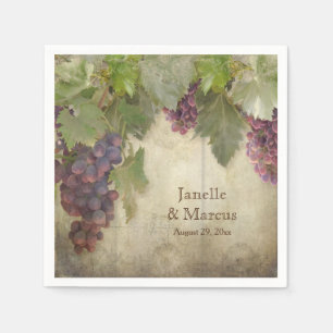 Elegant Rustic Vineyard Winery Fall Reception Paper Napkins