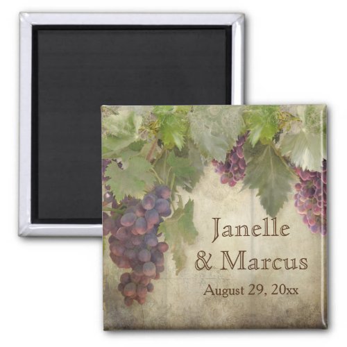 Elegant Rustic Vineyard Winery Fall Save the Date Magnet