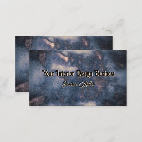 Elegant Rustic Vintage Blue Gray Texture Business Card