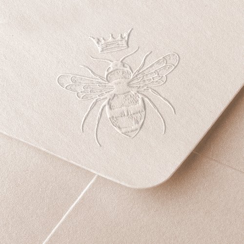 Elegant Rustic Vintage Crown Honey Queen Bee Embosser