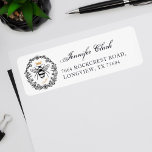 Elegant Rustic Vintage Crown Honey Queen Bee Label<br><div class="desc">Elegant vintage style honey-themed address label. The design features our own original hand-drawn vintage-style queen honey bee with an elegant crown above the queen bee. A beautiful rustic vintage style floral wreath frames the queen bee illustration All illustrations are hand-drawn original artwork by Moodthology.</div>