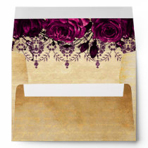 Elegant Rustic Vintage Pink Floral   Envelope