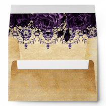Elegant Rustic Vintage Purple Floral   Envelope