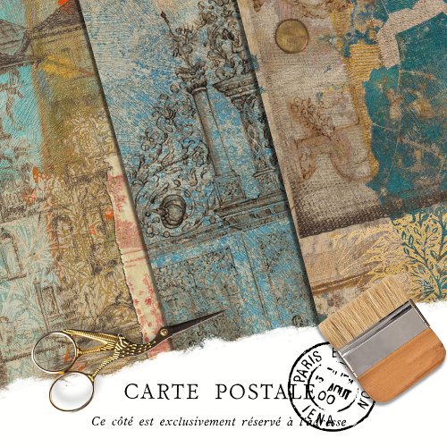 Elegant Rustic Vintage Texture Decoupage Wrapping Paper Sheets