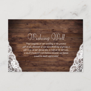 Elegant Rustic Vintage Wedding Wishing Well Card