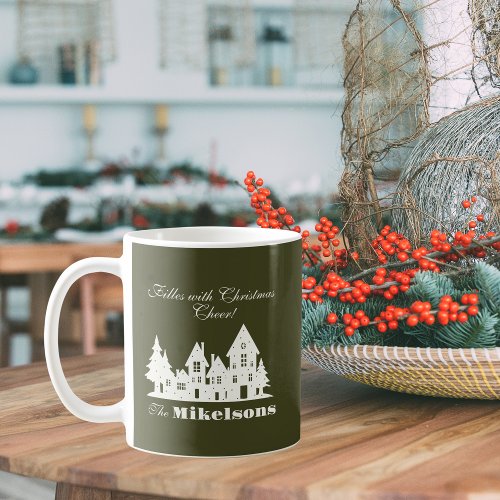 Elegant Rustic Watercolor Botanical Christmas Coffee Mug
