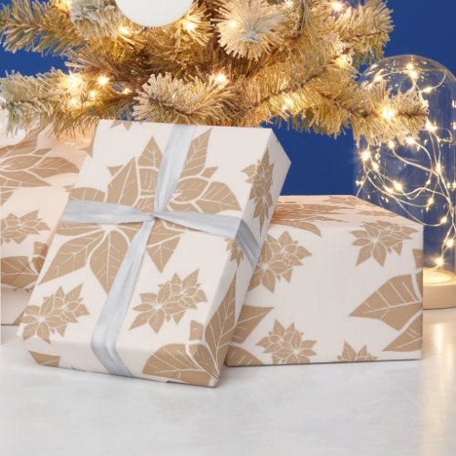 Elegant Rustic Watercolor Botanical Christmas Wrapping Paper