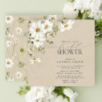 Elegant Rustic Watercolor Daisy Bridal Shower