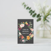 Elegant Rustic Watercolor Floral Business Card (Standing Front)