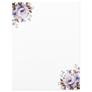Elegant Rustic Watercolor Floral Stationery Paper