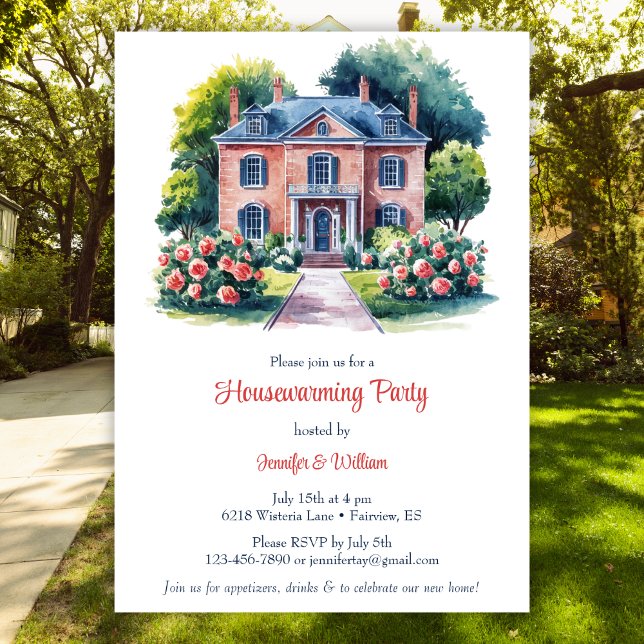 Elegant Rustic Watercolor Housewarming Party Invitation (Creator Uploaded)