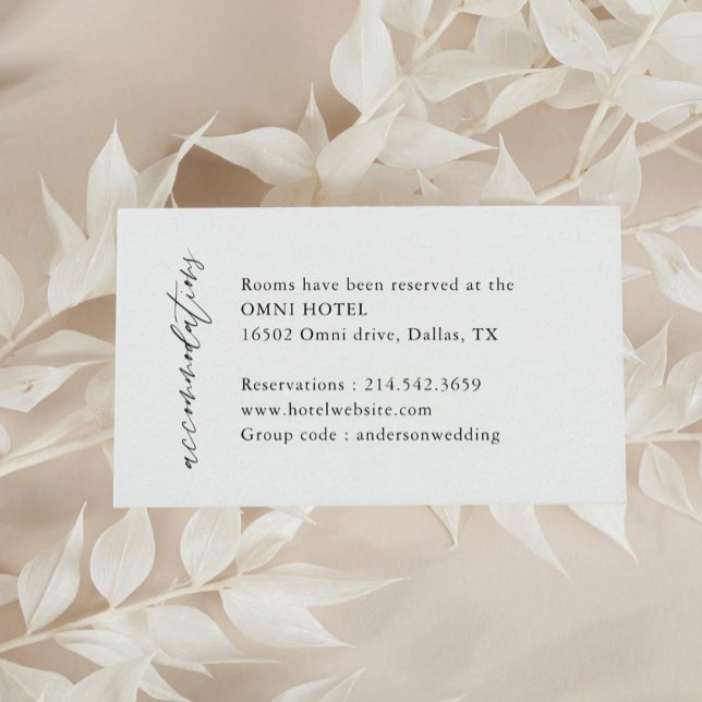 Elegant Rustic Wedding Accommodations Enclosure Card (Creator Uploaded)