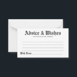 Elegant Rustic Wedding Advice & Wishes Card<br><div class="desc">Feel free to personalize and customize this elegant rustic wedding advice and wishes card. Edit options are available.</div>