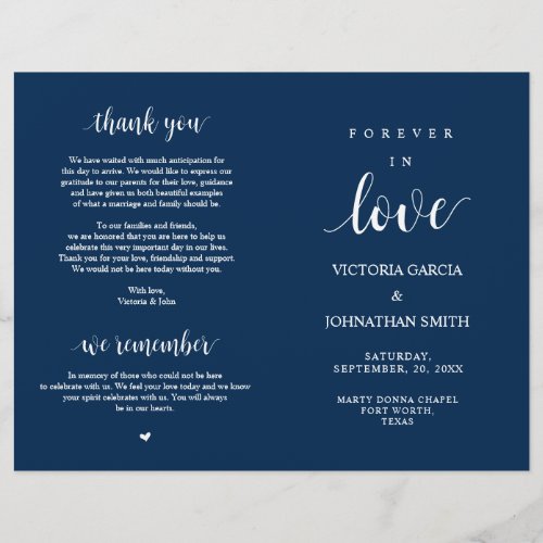 Elegant Rustic Wedding Ceremony Foldable Programs