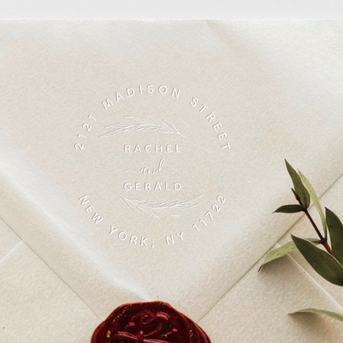 Elegant Rustic Wedding Custom Names Address Embosser