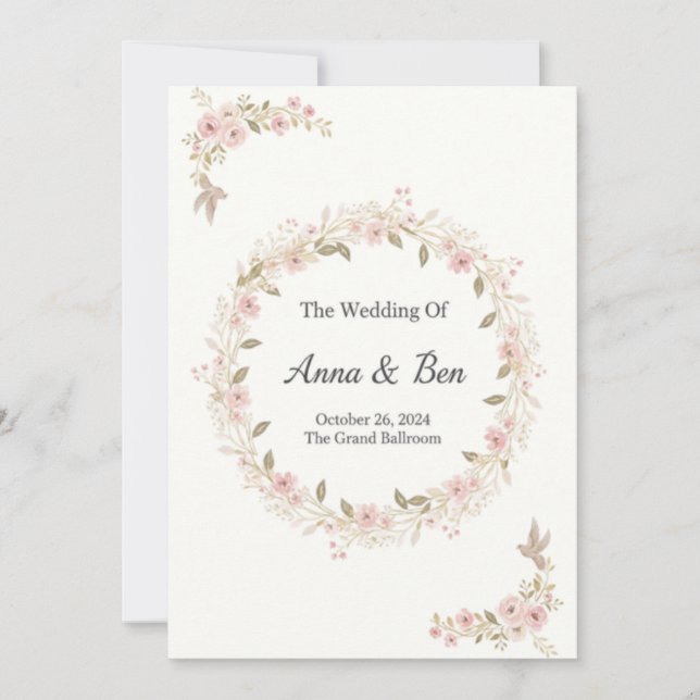 Elegant Rustic Wedding Invitation (Front)