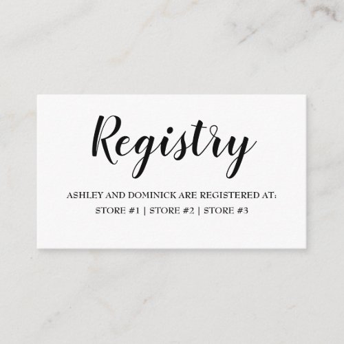 Elegant Rustic Wedding Registry  Enclosure Card