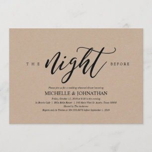 Elegant Rustic Wedding Rehearsal Dinner Invites