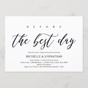 Elegant Rustic Wedding Rehearsal Dinner Invites