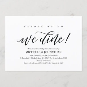 Elegant Rustic Wedding Rehearsal Dinner Invites